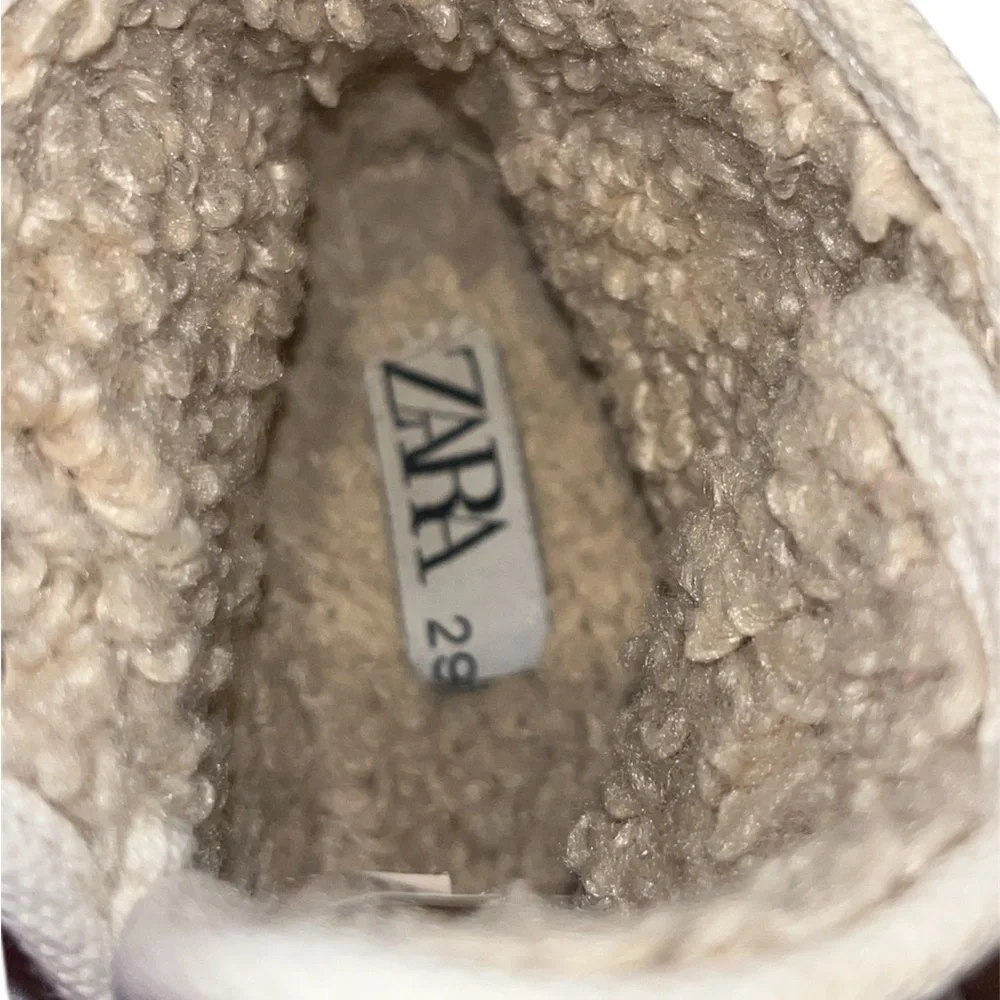 Zara Kids Beige Canvas Sneakers with Black Sole